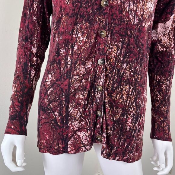 Kenneth Cole Women Size M Purple Pink Silk Knit Cardigan Sweater Button Office - Picture 13 of 15